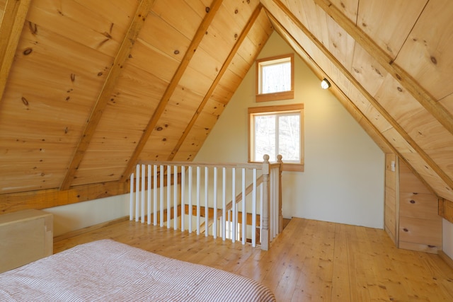 1 Good Day Dr, South Bristol, ME 04568 - additional living space featuring wood ceiling, vaulted ceiling with beams, and wood-type flooring