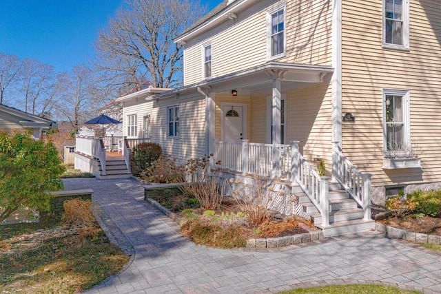 view of front of home featuring covered porch