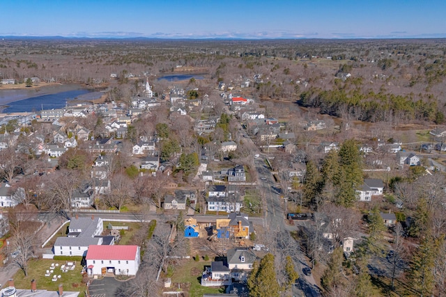 bird's eye view with a residential view and a water view