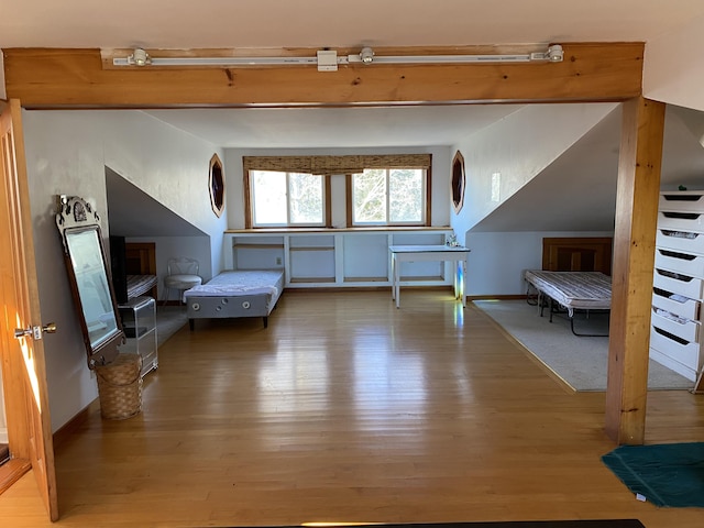 bedroom featuring wood finished floors