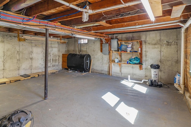 450 Greenwoods Rd, Peru, ME 04290 - unfinished below grade area with heating fuel and electric panel