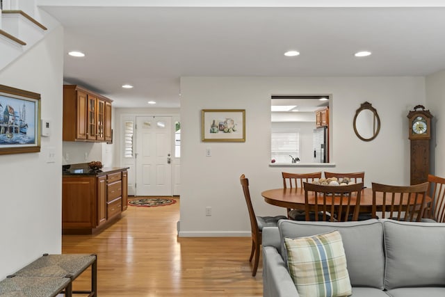 48 Windward Pointe Dr Unit 48, Wells, ME 04090 - dining space with light wood-type flooring, baseboards, and recessed lighting