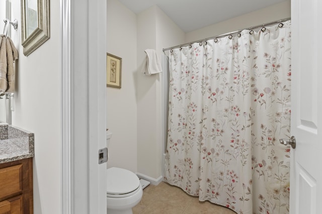 48 Windward Pointe Dr Unit 48, Wells, ME 04090 - full bath featuring toilet, tile patterned flooring, vanity, and a shower with curtain