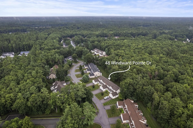 48 Windward Pointe Dr Unit 48, Wells, ME 04090 - aerial view featuring a view of trees and a residential view
