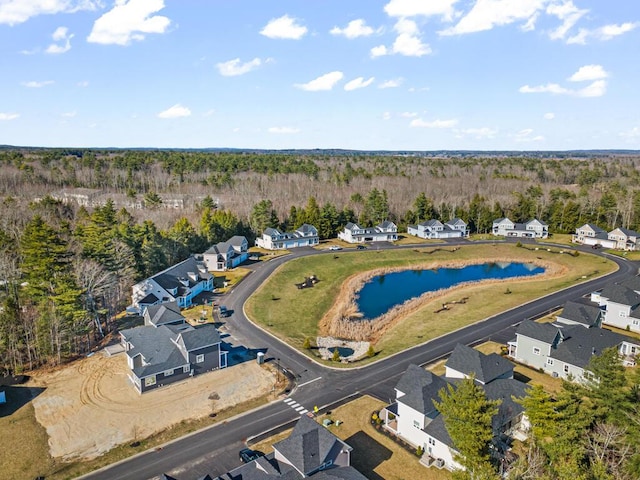 77 Creeks Edge Dr Unit 0, Saco, ME 04072 - bird's eye view with a residential view, a water view, and a forest view