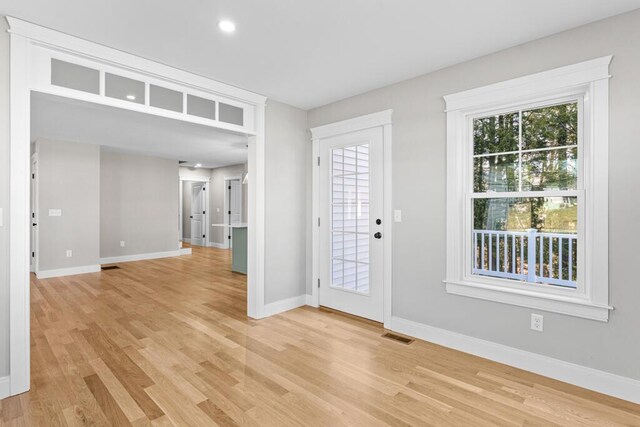 77 Creeks Edge Dr Unit 0, Saco, ME 04072 - entrance foyer with recessed lighting, baseboards, visible vents, and light wood finished floors