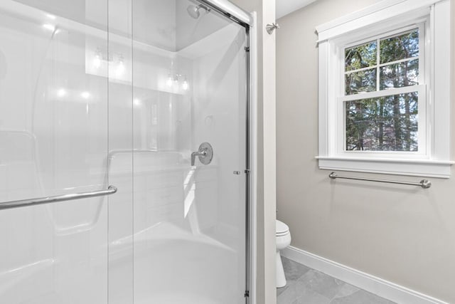 77 Creeks Edge Dr Unit 0, Saco, ME 04072 - full bathroom with baseboards, a stall shower, and toilet