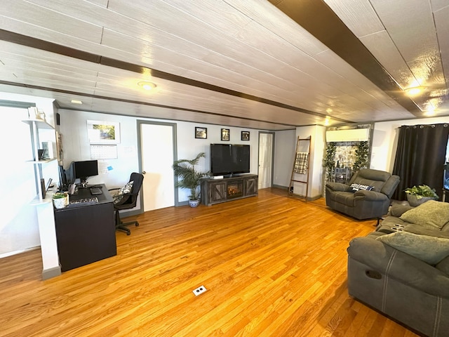6 Ridge Rd, Corinth, ME 04427 - living area with wood ceiling and wood finished floors