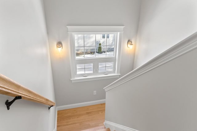 193 Stewart Dr Unit 0, Scarborough, ME 04074 - staircase featuring baseboards and wood finished floors