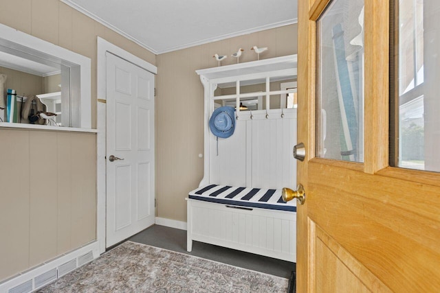 15 Longwood Ave, Old Orchard Beach, ME 04064 - mudroom with visible vents and ornamental molding