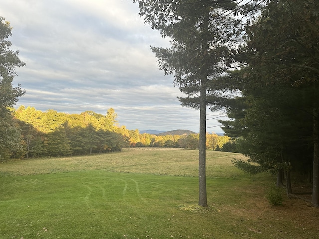 view of home's community featuring a lawn and a mountain view