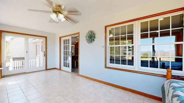 unfurnished sunroom featuring plenty of natural light