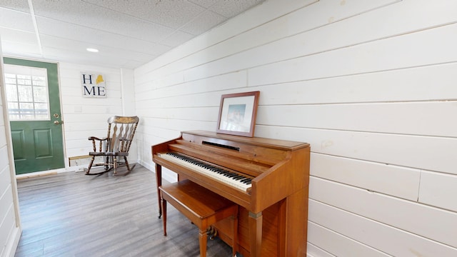 sitting room with wood finished floors