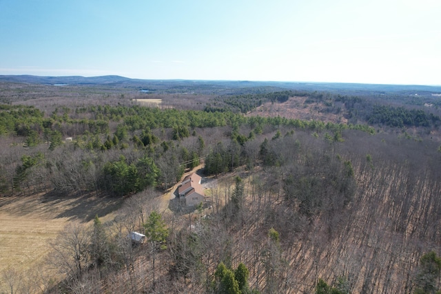 bird's eye view with a view of trees