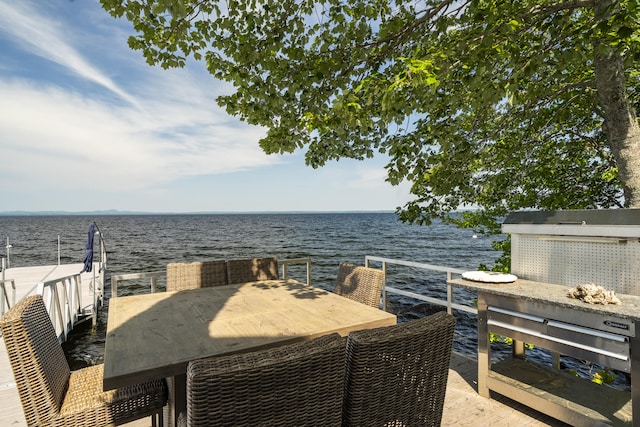 1485 Richville Rd, Standish, ME 04084 - view of patio / terrace with a water view and outdoor dining space