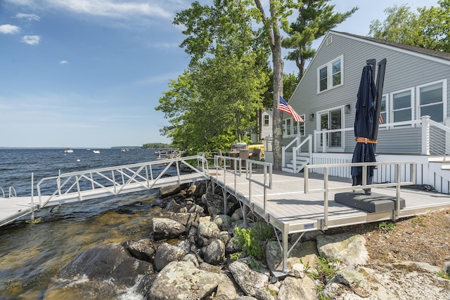 1485 Richville Rd, Standish, ME 04084 - dock featuring a deck with water view