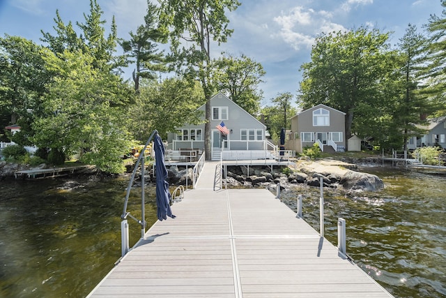 1485 Richville Rd, Standish, ME 04084 - dock area with stairway and a deck with water view