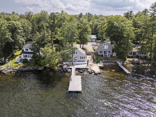 1485 Richville Rd, Standish, ME 04084 - aerial view of property's location with a large body of water and a heavily wooded area