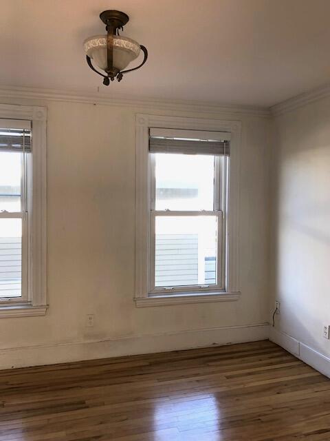 105 N St Unit 3, Portland, ME 04101 - empty room with plenty of natural light, wood finished floors, ornamental molding, and baseboards