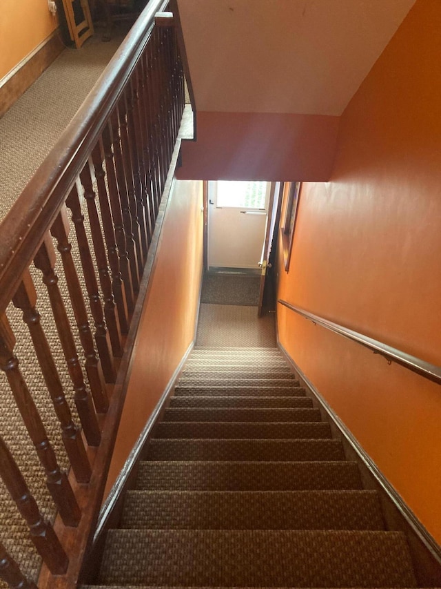 105 N St Unit 3, Portland, ME 04101 - staircase with baseboards and carpet flooring