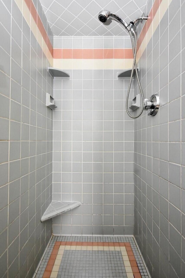 105 N St Unit 3, Portland, ME 04101 - bathroom with tiled shower and tile patterned flooring