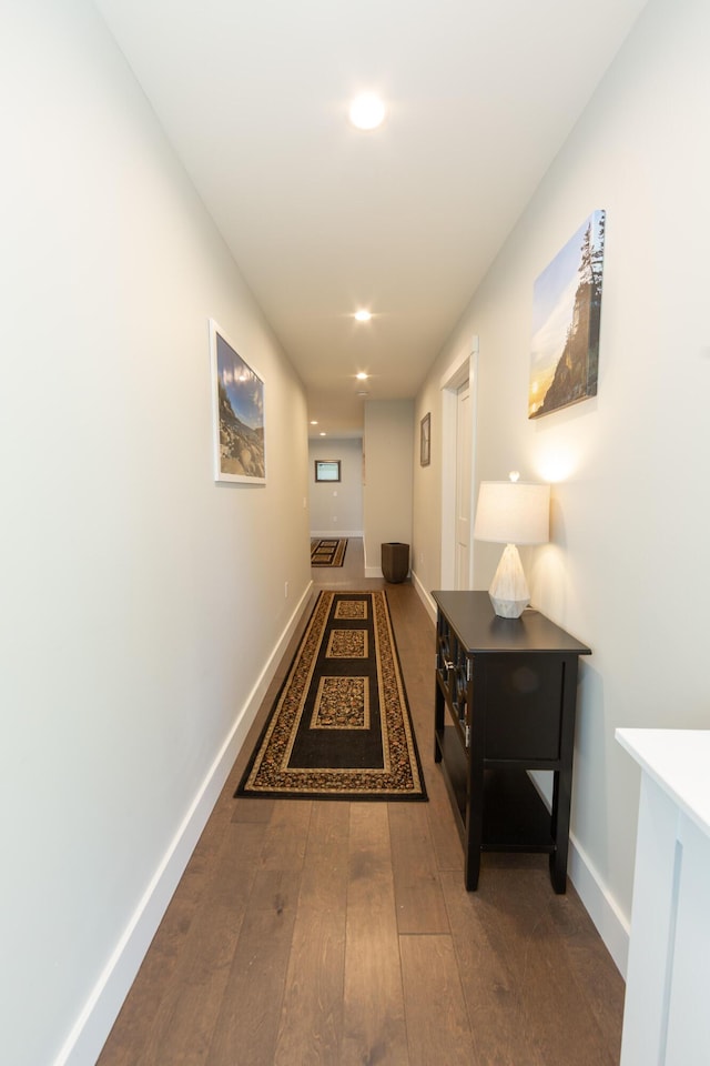 3 Bogue Chitto Ln Unit 1, Bar Harbor, ME 04609 - corridor with baseboards, recessed lighting, and hardwood / wood-style floors