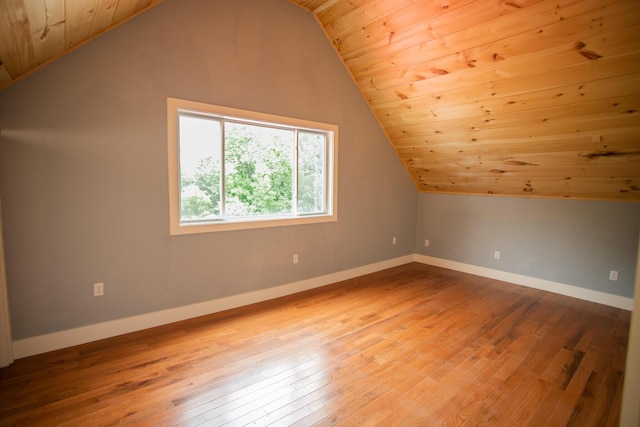 16 Main St, Bradley, ME 04411 - additional living space with hardwood / wood-style flooring, wood ceiling, and lofted ceiling