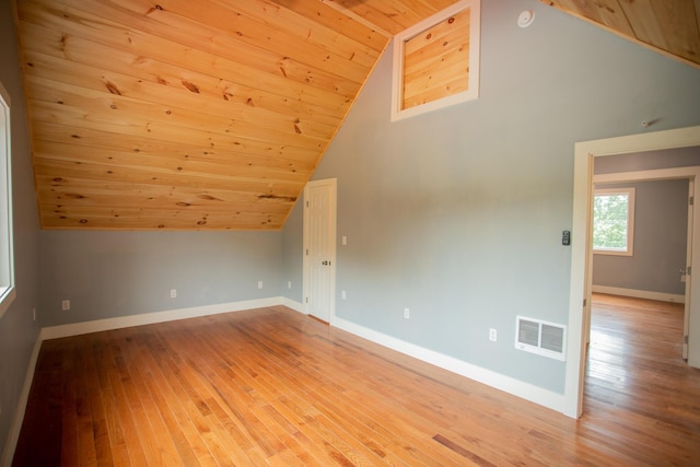 16 Main St, Bradley, ME 04411 - additional living space with wood ceiling, lofted ceiling, and light wood finished floors