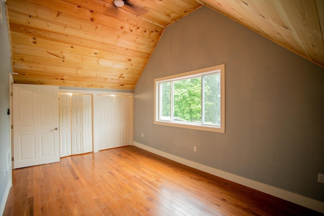 16 Main St, Bradley, ME 04411 - bonus room with light wood-style floors, vaulted ceiling, and wooden ceiling