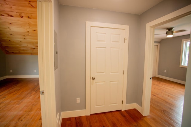 16 Main St, Bradley, ME 04411 - hallway with wood finished floors and baseboards