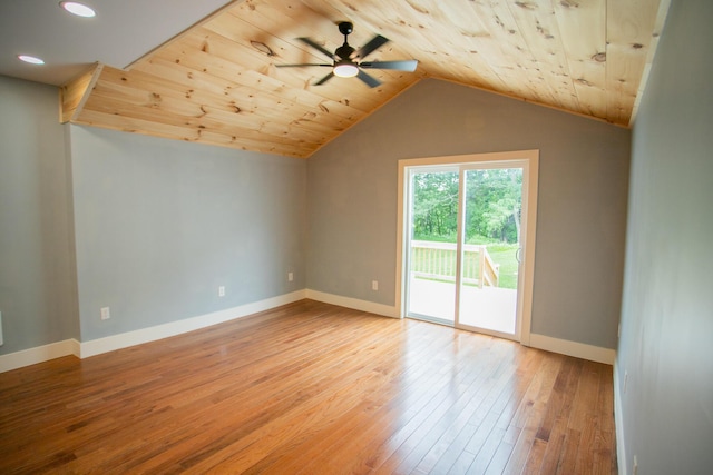 16 Main St, Bradley, ME 04411 - bonus room with wood-type flooring, lofted ceiling, wood ceiling, ceiling fan, and recessed lighting