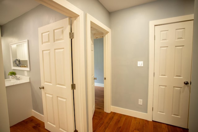 16 Main St, Bradley, ME 04411 - corridor featuring dark wood-style floors