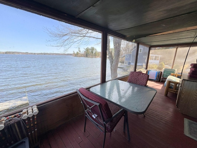 81 Shore Dr, Sabattus, ME 04280 - wooden terrace featuring a water view