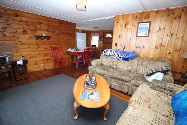 81 Shore Dr, Sabattus, ME 04280 - living room with wood finished floors and wooden walls