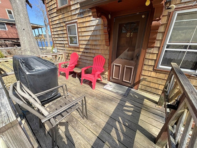 81 Shore Dr, Sabattus, ME 04280 - deck with grilling area
