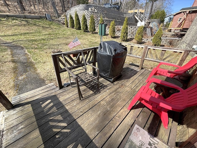 81 Shore Dr, Sabattus, ME 04280 - deck with grilling area