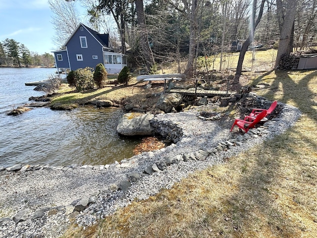 81 Shore Dr, Sabattus, ME 04280 - view of yard featuring a water view