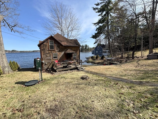 81 Shore Dr, Sabattus, ME 04280 - view of outbuilding featuring a water view