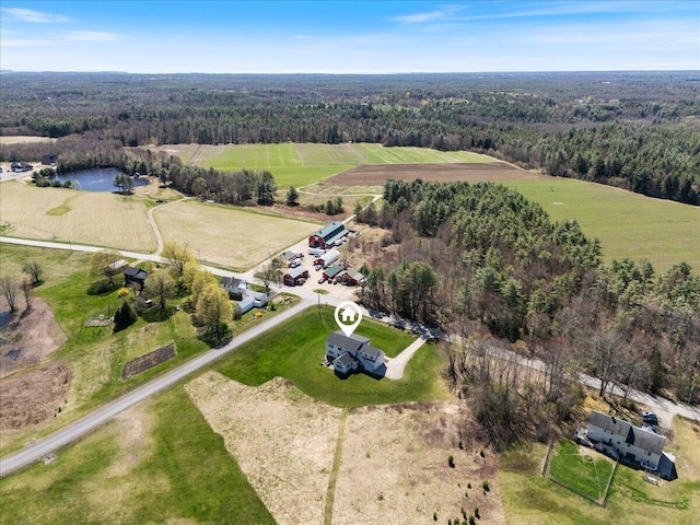 66 Grant Rd, Saco, ME 04072 - birds eye view of property with a forest view and a water view