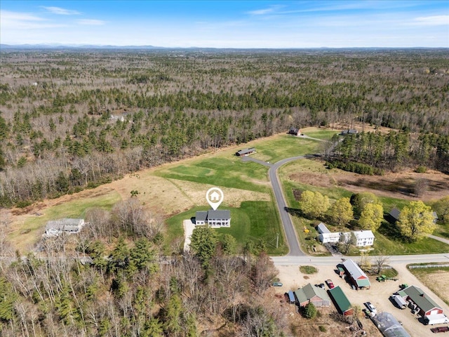 66 Grant Rd, Saco, ME 04072 - birds eye view of property with a forest view