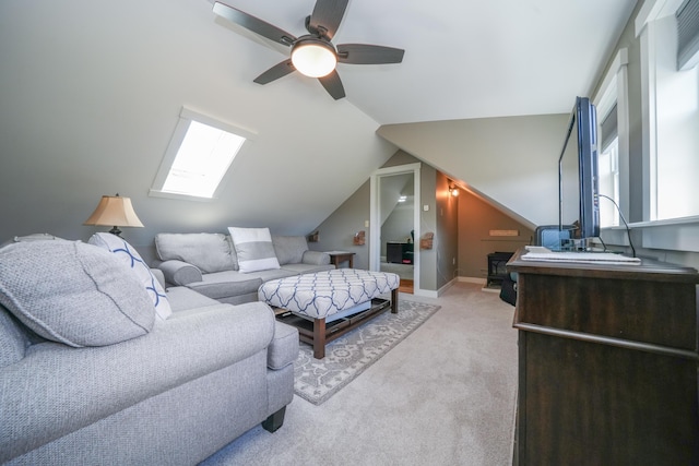 219 Middle Rd, Skowhegan, ME 04976 - carpeted bedroom featuring lofted ceiling and a skylight