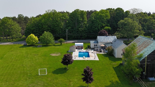 219 Middle Rd, Skowhegan, ME 04976 - aerial view of property and surrounding area featuring a pool area