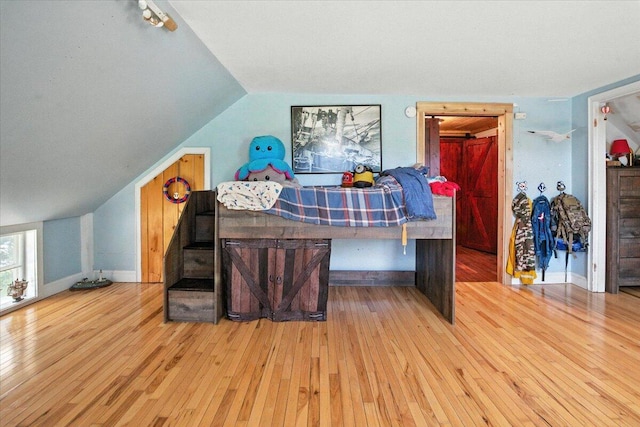 817 Riverside Dr, Augusta, ME 04330 - bedroom with hardwood / wood-style floors and lofted ceiling