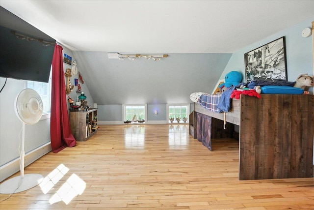 817 Riverside Dr, Augusta, ME 04330 - bedroom featuring wood finished floors and lofted ceiling