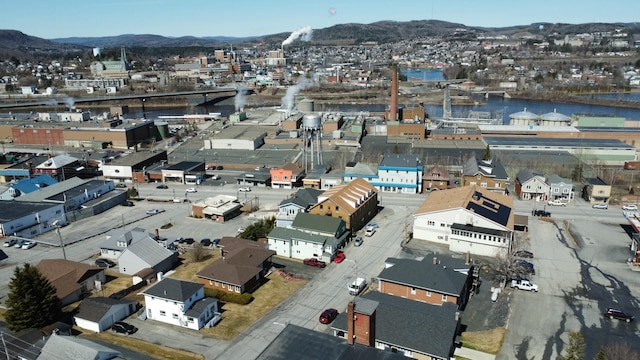 aerial view with a mountain view