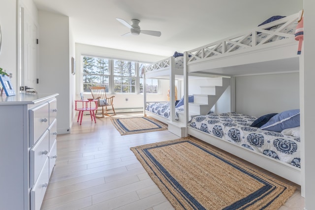 bedroom featuring light wood-style floors