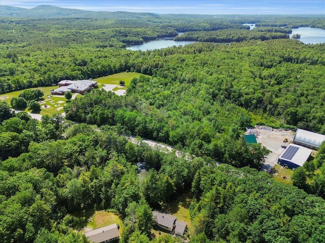 95 The Woods Rd, Union, ME 04862 - aerial view of property's location featuring a forest and a large body of water