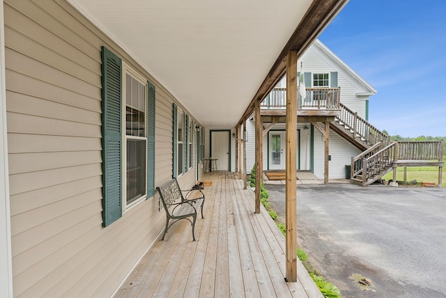 1228 Long Plains Rd, Buxton, ME 04093 - wooden terrace with stairs