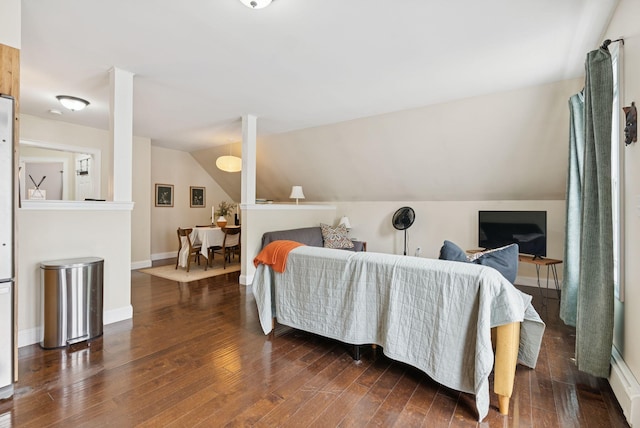 1228 Long Plains Rd, Buxton, ME 04093 - living room with hardwood / wood-style floors and vaulted ceiling