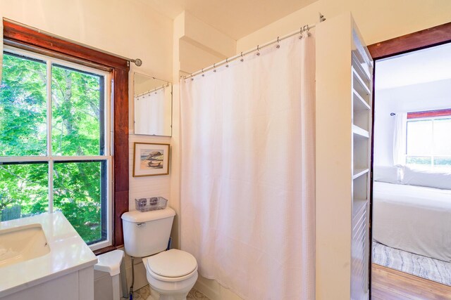 34 Harbor Rd, Friendship, ME 04547 - full bathroom with curtained shower, toilet, and a sink